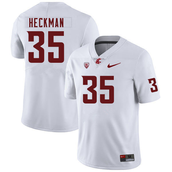 Washington State Cougars #35 Will Heckman College Football Jerseys Sale-White